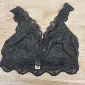 Rhonda Shear T-Shirt Bralette Charcoal Size Medium Style#9403